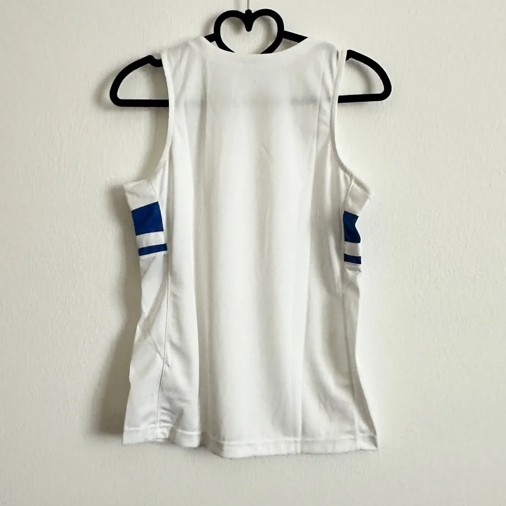 Nike White Blue Girl’s Sleeveless Basketball Jersey Tank Top Size L